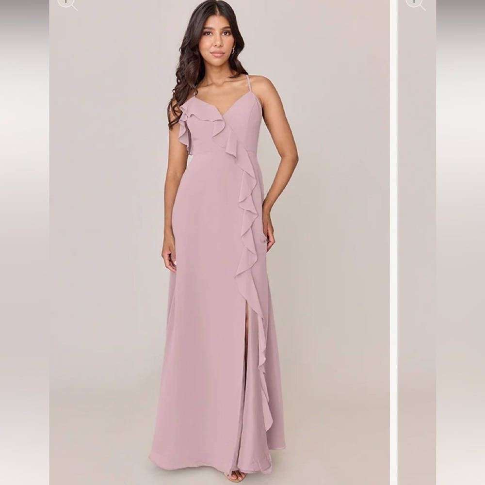Revelry Paloma Chiffon Bridesmaids Dress in Rose Quartz